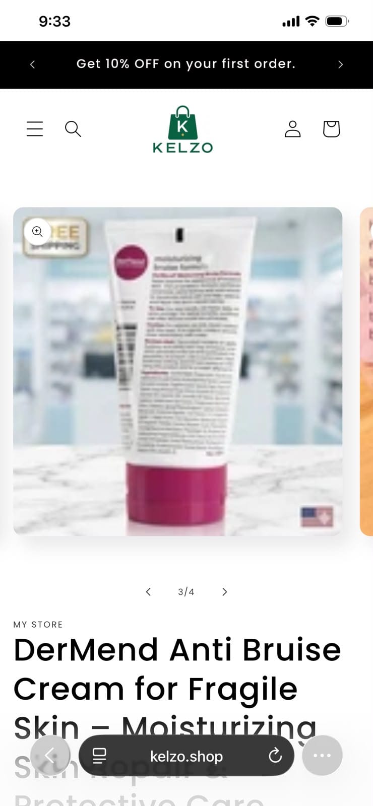 Dermend Bruise Cream Moisturizer with Ceramides Retinol Arnica Mature Skin