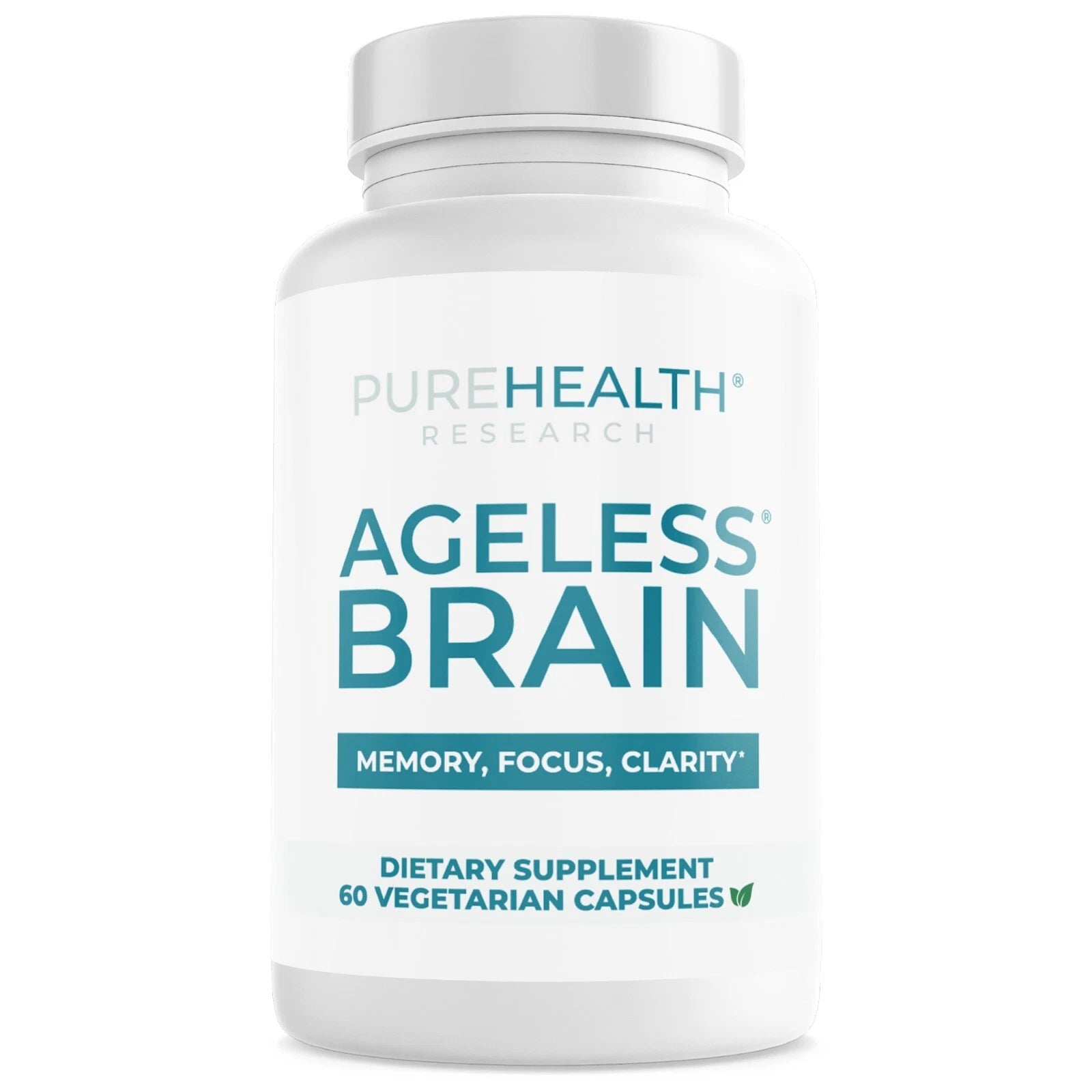 PureHealth Research Ageless Brain | Brain & Memory Support Supplement | 60 Capsules | 100% Genuine