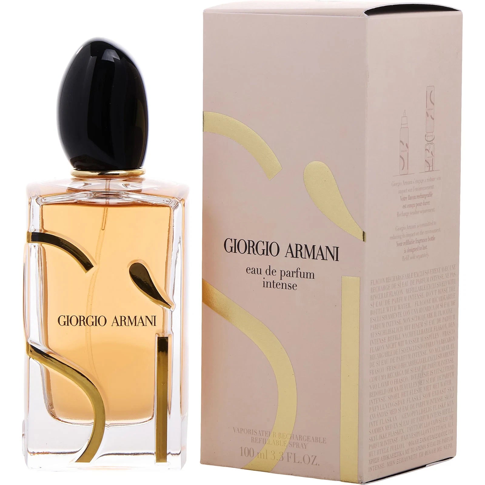 Giorgio Armani Sì Eau de Parfum Intense Refillable Spray for Women 3.4 fl oz (100ml) Sealed