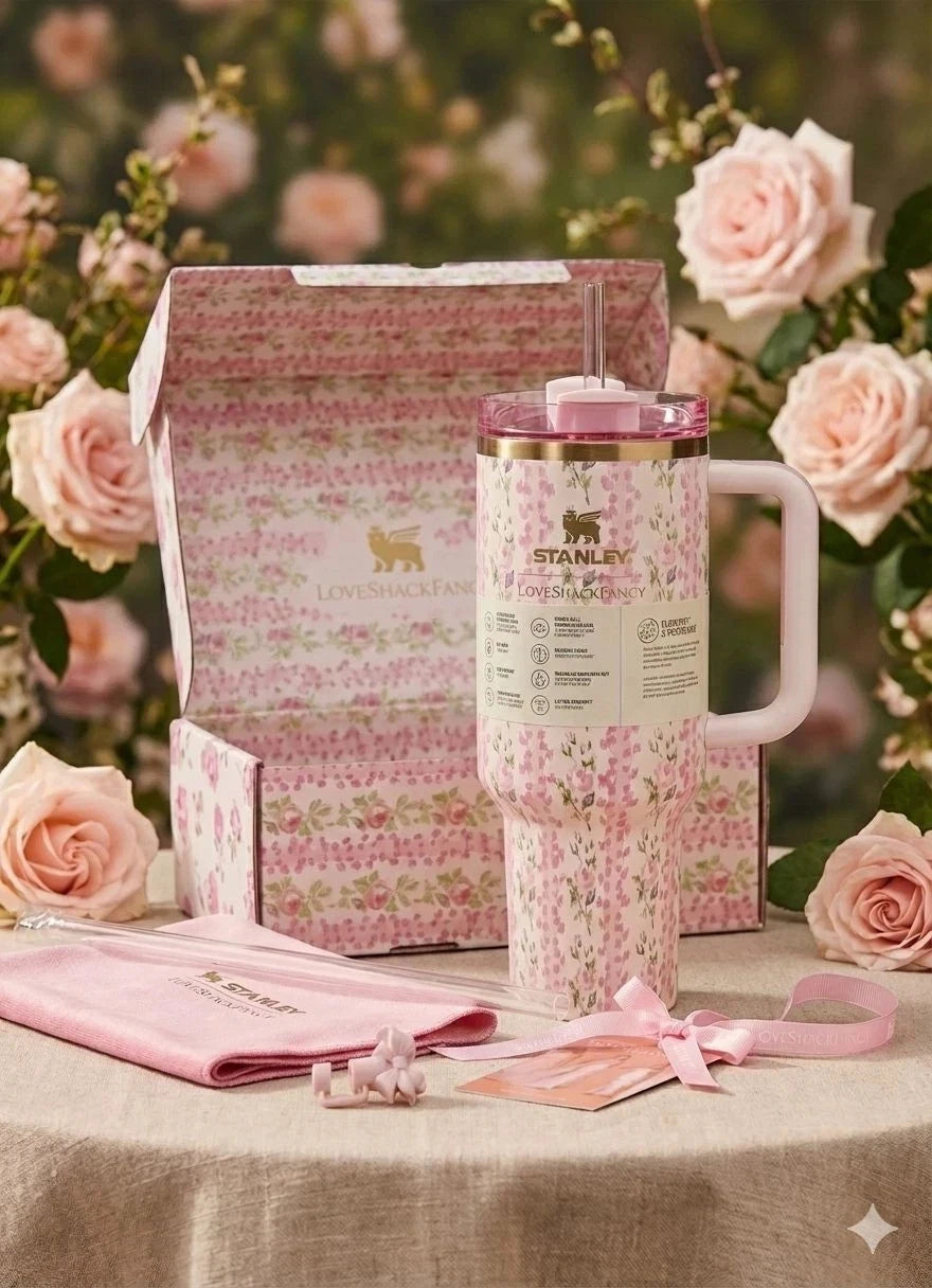 Stanley x LoveShackFancy Quencher 40oz Tumbler – Blooming Heirloom Edition Limited Floral Cup